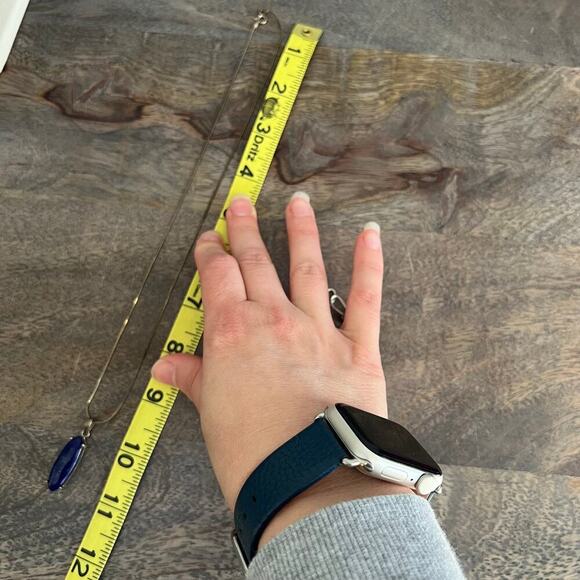 Sterling Silver Blue Lapis Lazuli Pendant Necklace and Earring Set - Picture 4 of 9